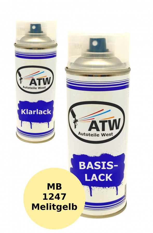 Autolack für Mercedes Benz 1247 Melitgelb  +400ml Klarlack Set